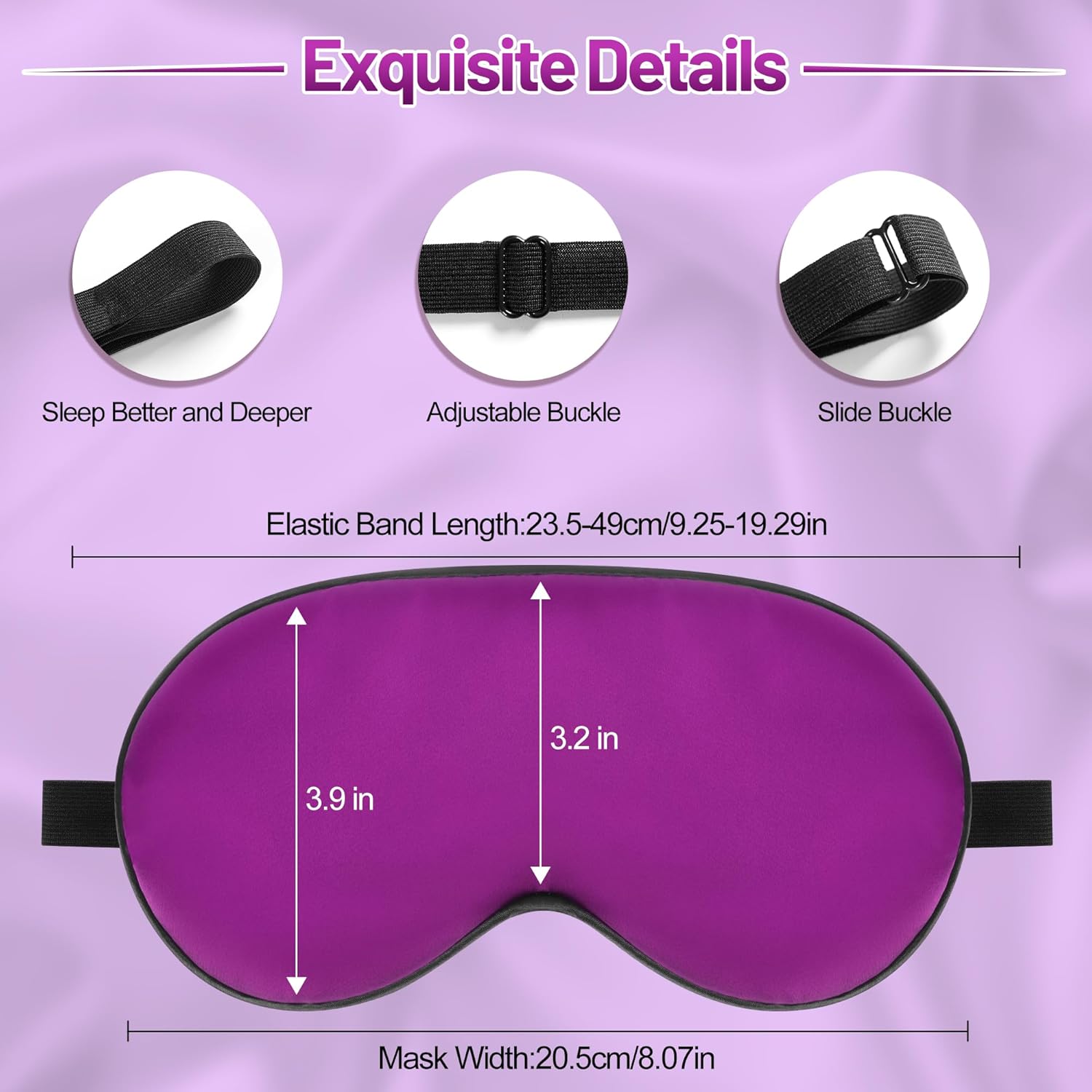 Adjustable Cotton Blindfold - Purple