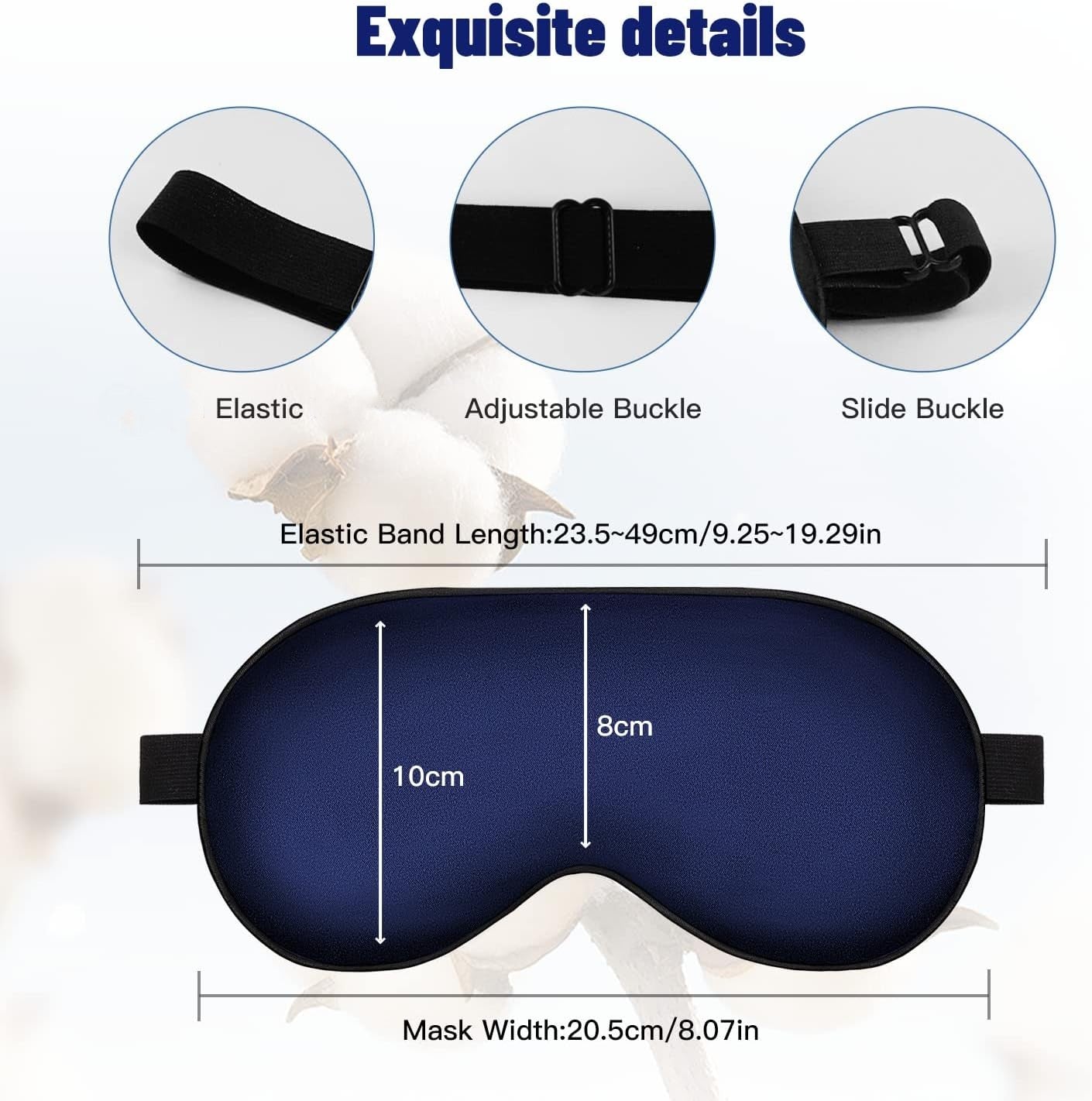 Adjustable Cotton Blindfold - Blue