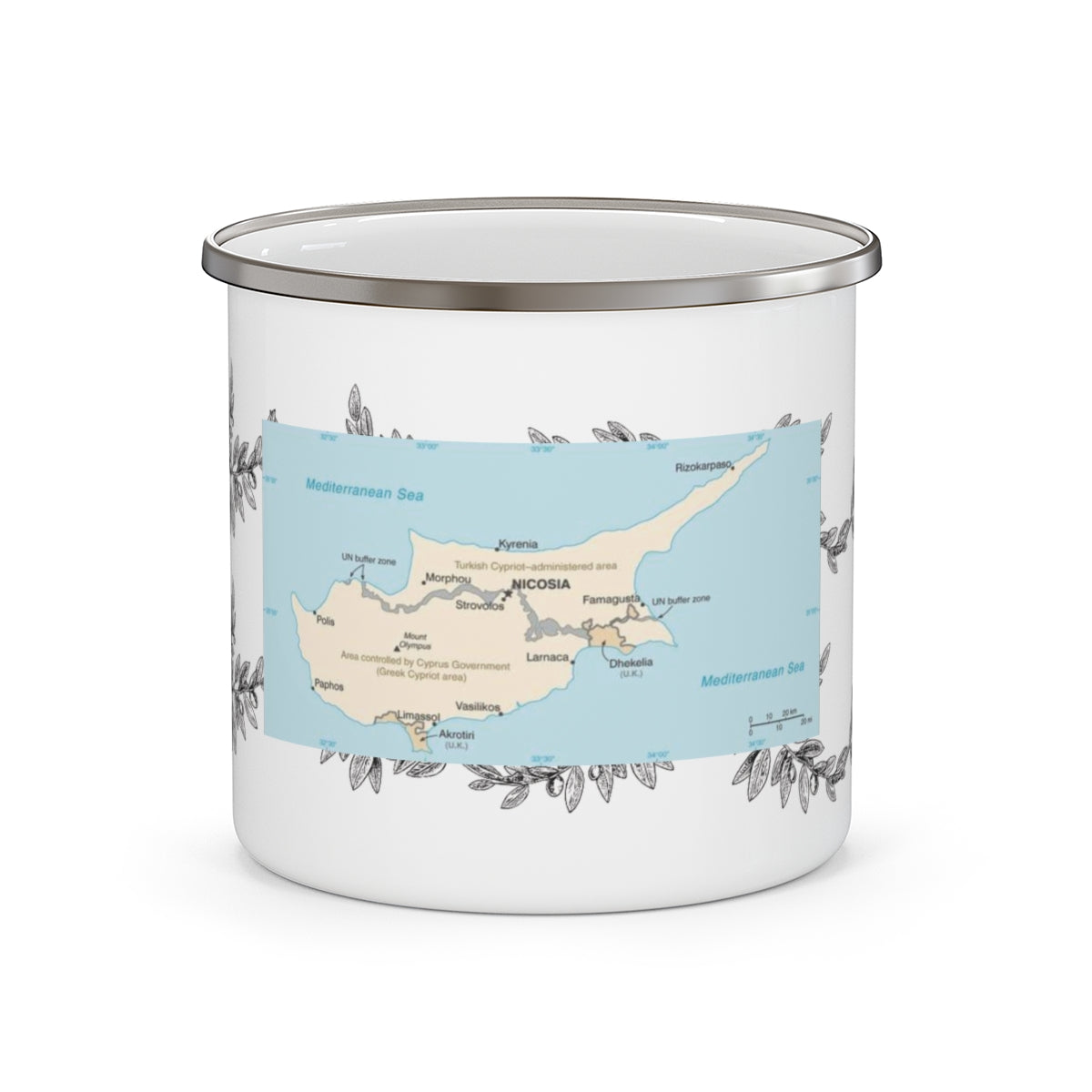 Akrotiri and Dhekelia Map - Camping Mug