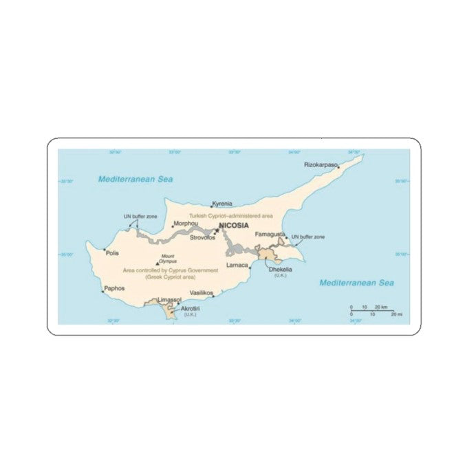 Akrotiri and Dhekelia Map - Decal
