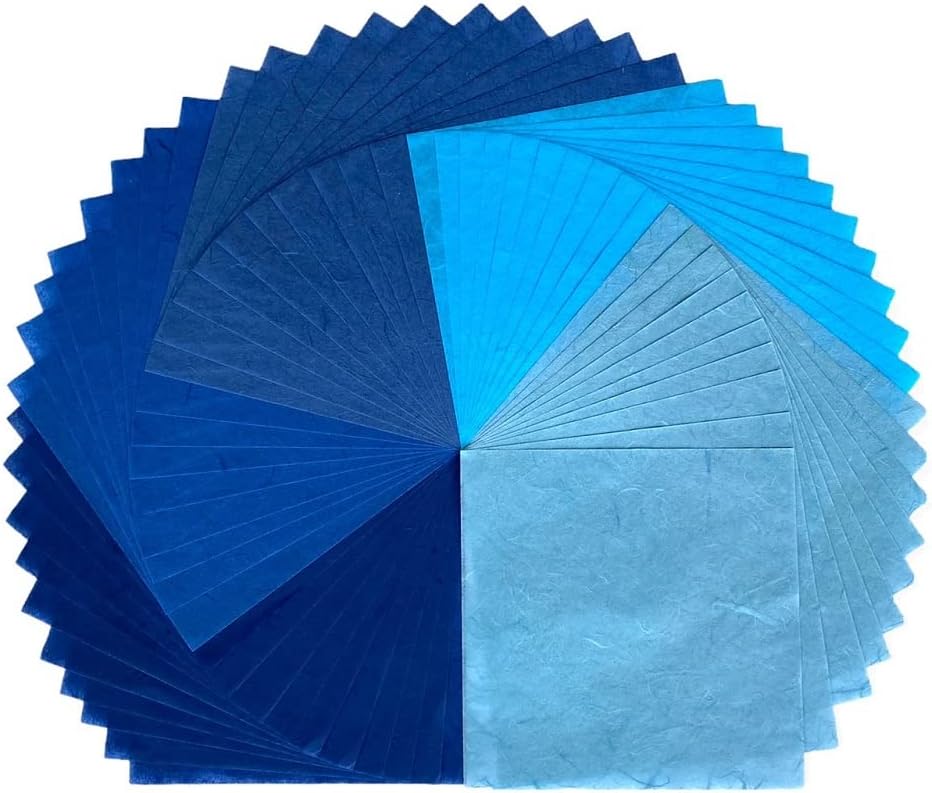 Fiber Origami Paper - Mixed Blue