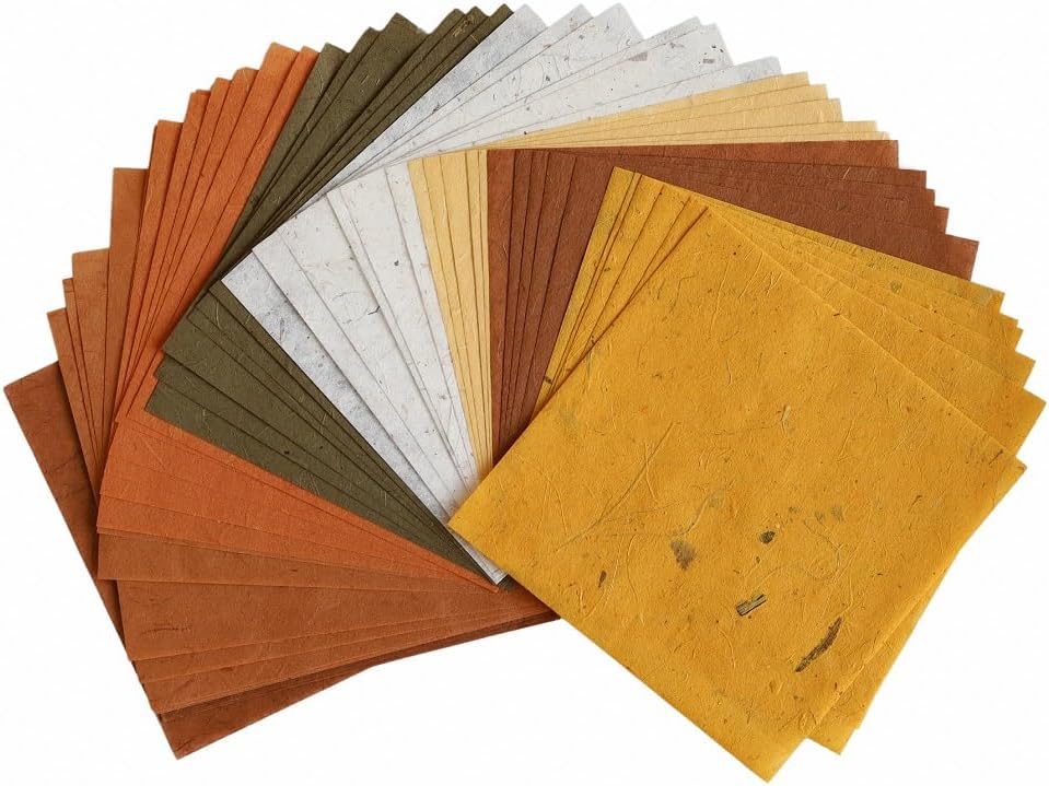 Fiber Origami Paper - Mixed Brown